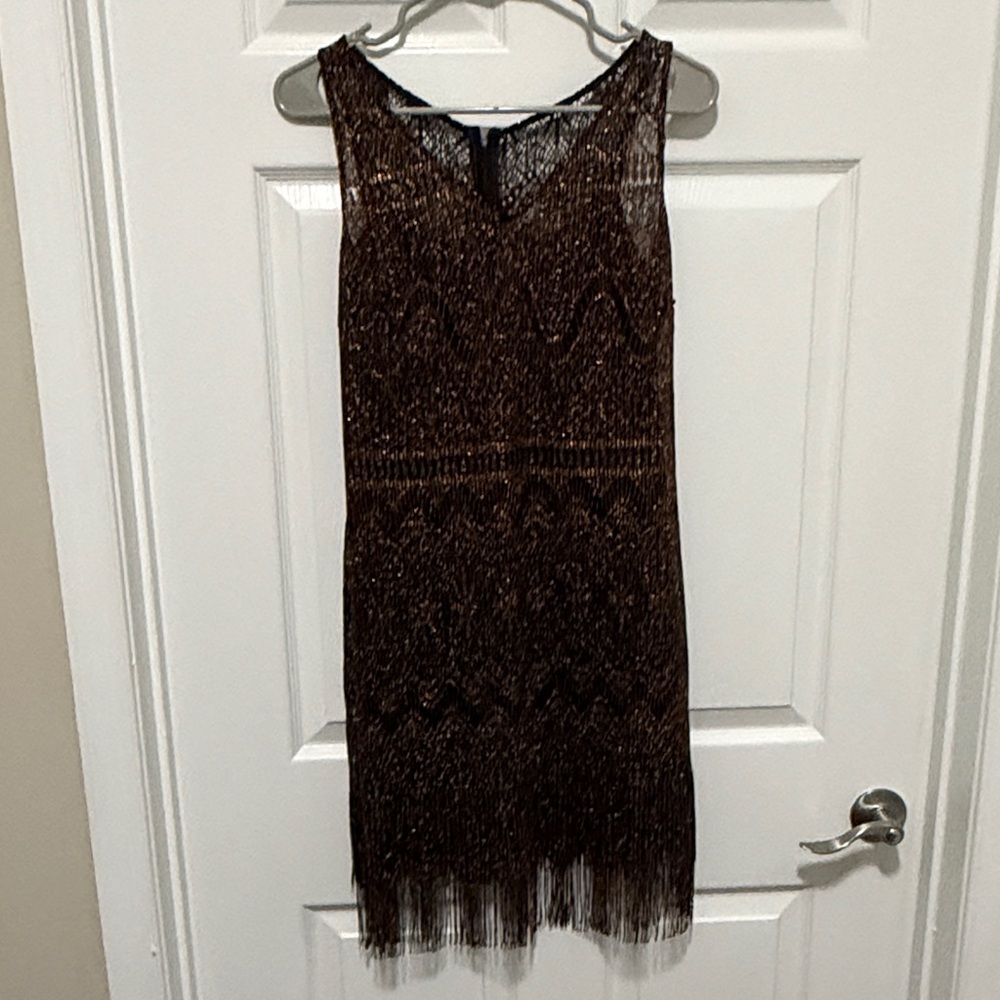 Jessica Simpson Bronze Fringe Mini Dress